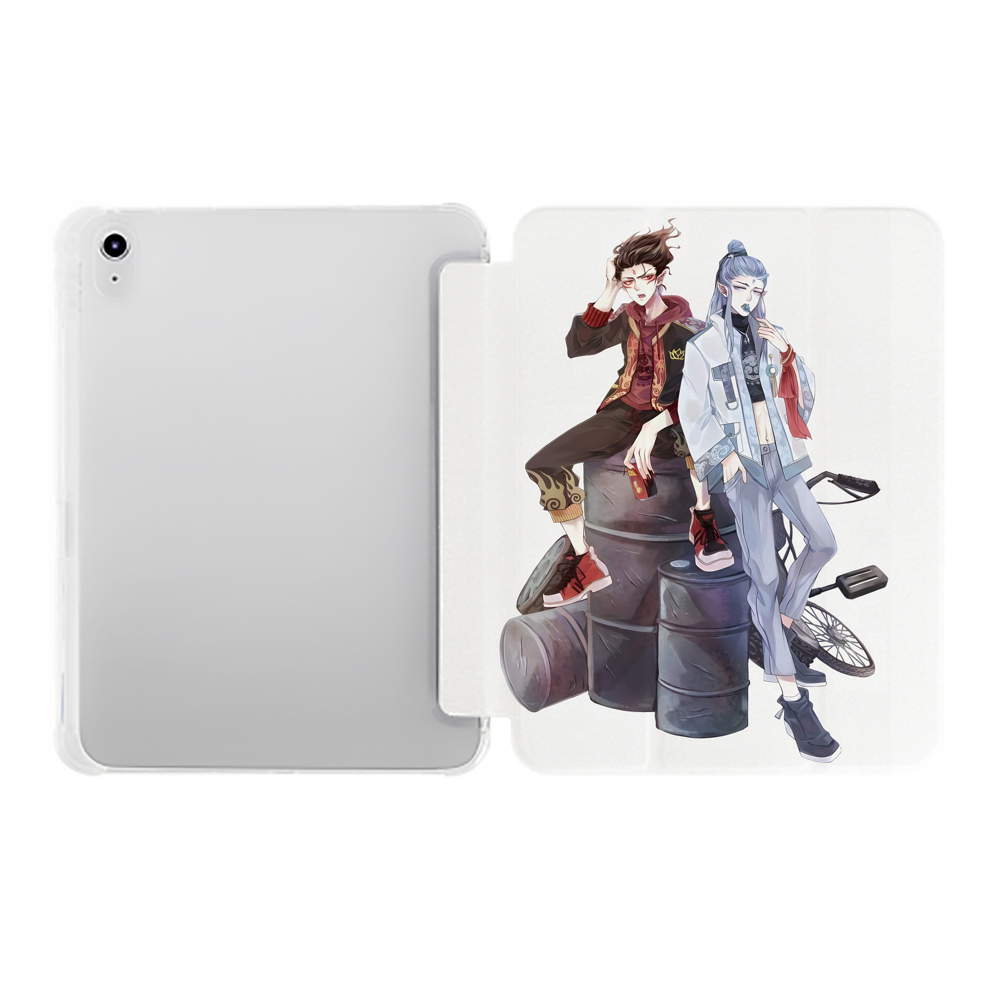 （画像用） Ne Zha 2 ナタ 魔童の大暴れ IPad ケース ペン収納付き 三つ折りスタンド PUレザー×シリコン 対応機種9.5/10.5/10.9インチ
